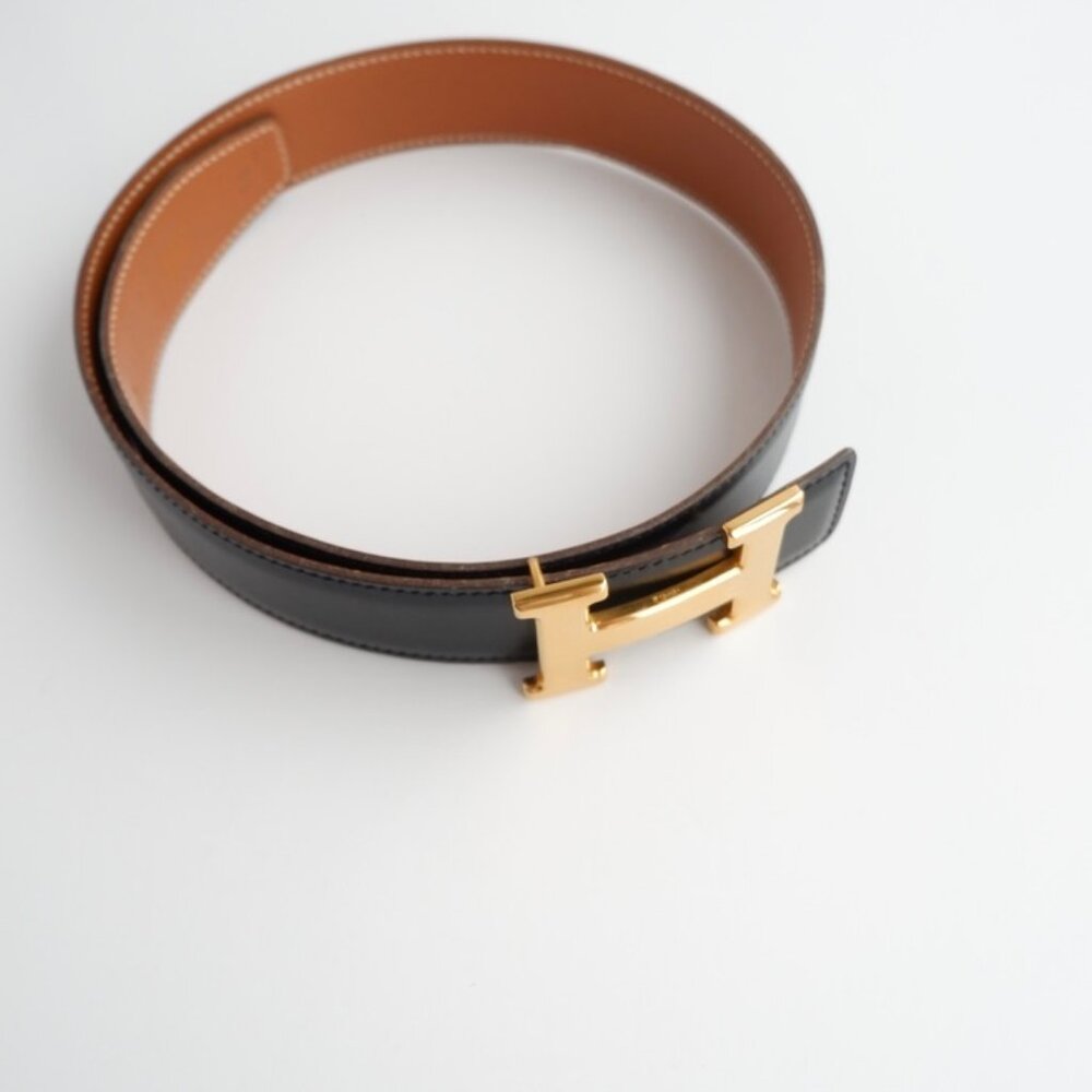 Authentic Preowned Hermes Black/ Brown H Belt GHW - 65 - Picture 10 of 13